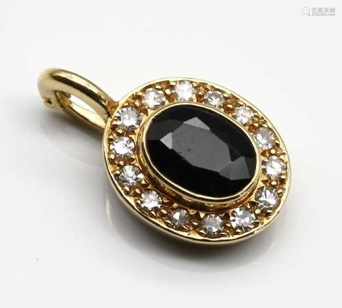 18 kt gold sapphire-diamond-clip-pendant