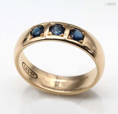 14 kt gold sapphire-ring, approx. 4.6 g