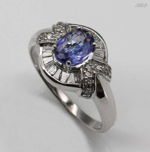 14 kt gold tanzanite-diamond-ring