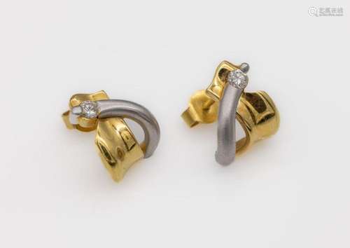 Pair of 14 kt gold brilliant-earrings