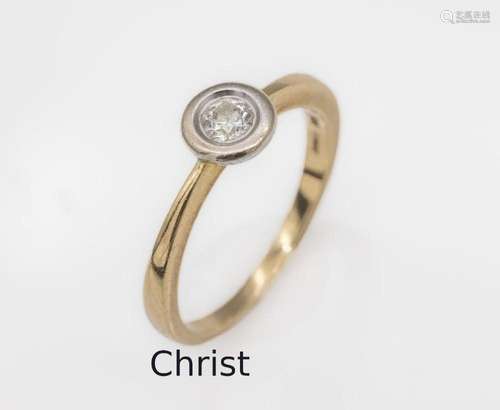 14 kt gold CHRIST brilliant-ring