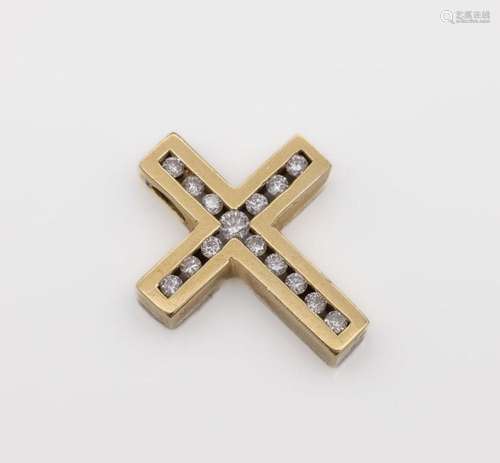 14 kt gold brilliant-crosspendant