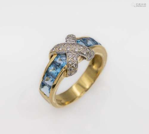 18 kt gold topaz-diamond-ring