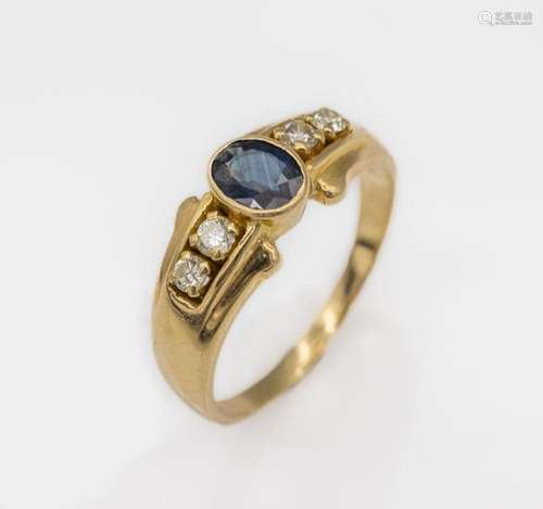 18 kt gold sapphire-brilliant-ring