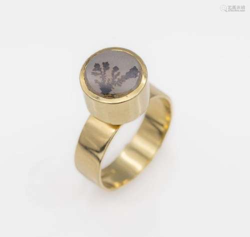 14 kt gold agate-ring, unusual design