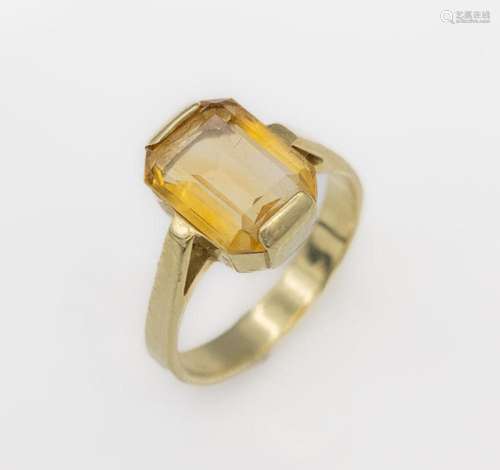 14 kt gold citrine-ring