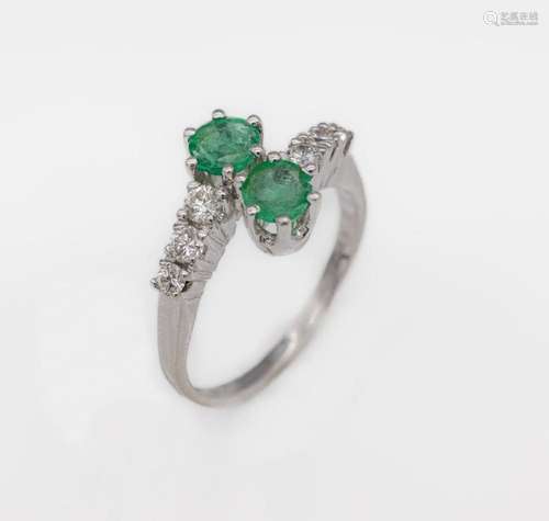 14 kt gold emerald-diamond-ring