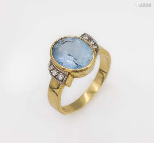 18 kt gold aquamarine-diamond-ring