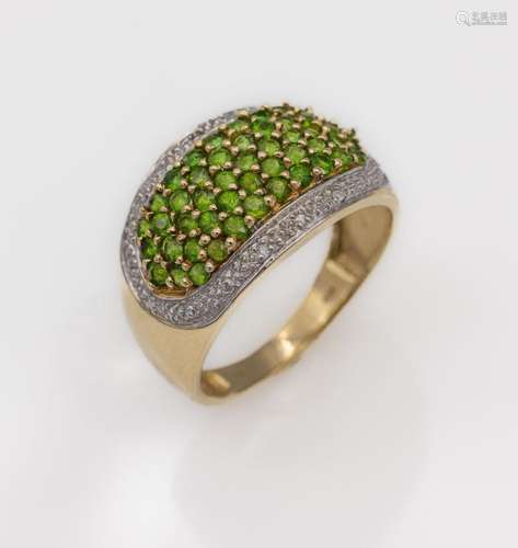 14 kt gold tsavorite-diamond-ring