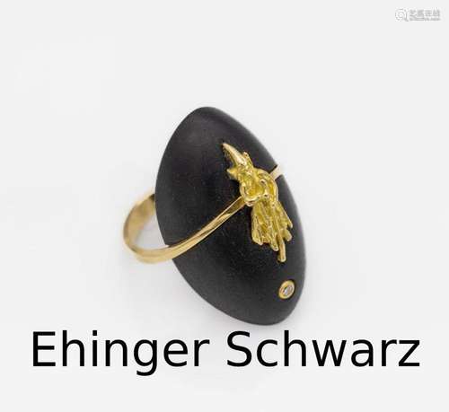 18 kt gold EHINGER-SCHWARZ ebony-diamond-ring