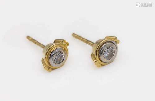 Pair of 18 kt gold brilliant-earrings