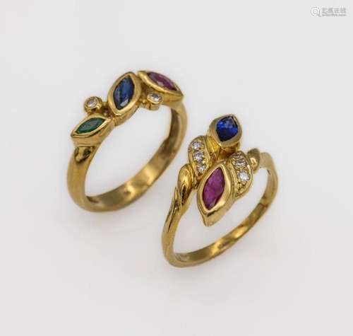 Lot 2 coloured stone-rings