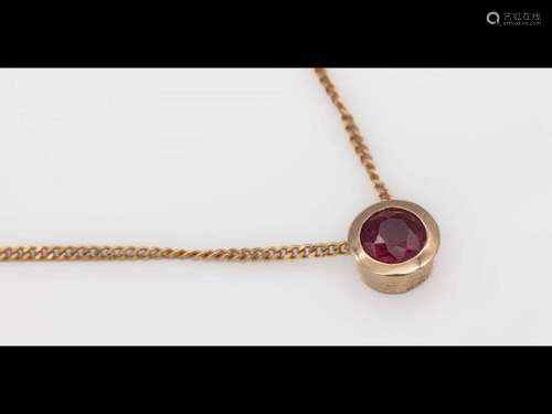 14 kt gold ruby-pendant, tested