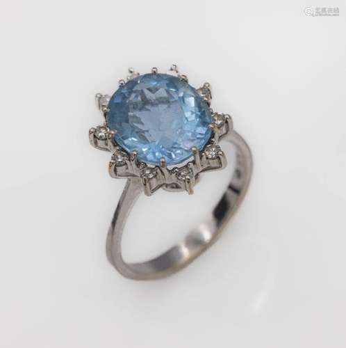 18 kt gold aquamarine-diamond-ring