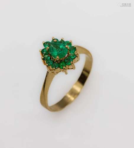 18 kt gold emerald-ring