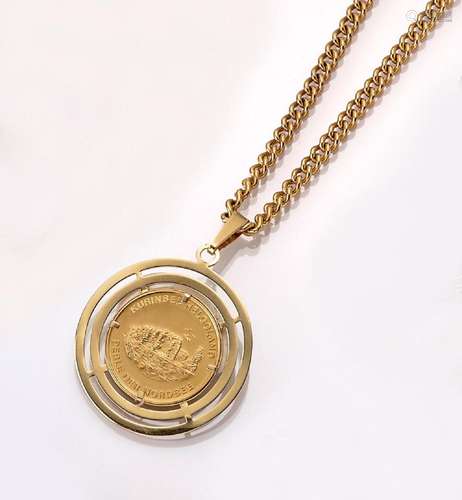 14 kt gold pendant with goldmedal