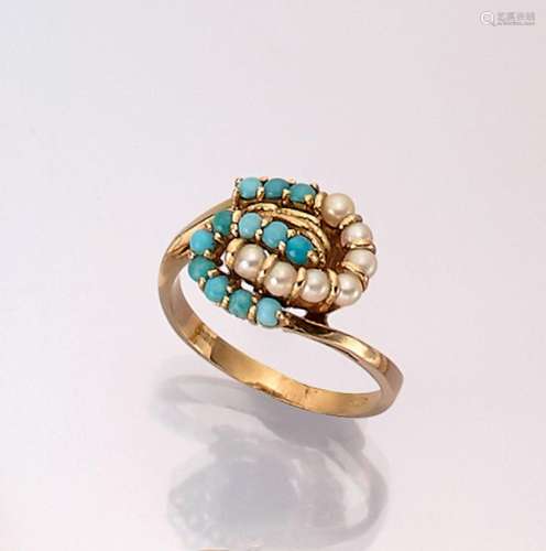 8 kt gold turquoise-ring,