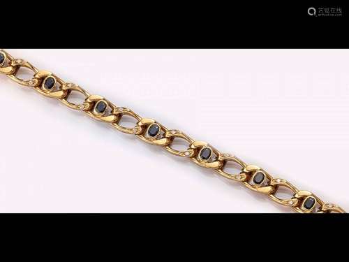 18 kt gold diamond-sapphire-bracelet