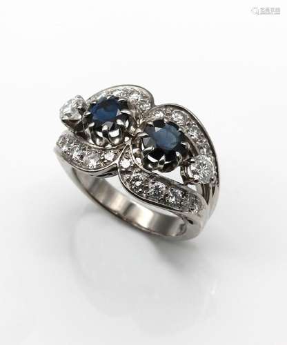 18 kt gold sapphire-diamond-ring