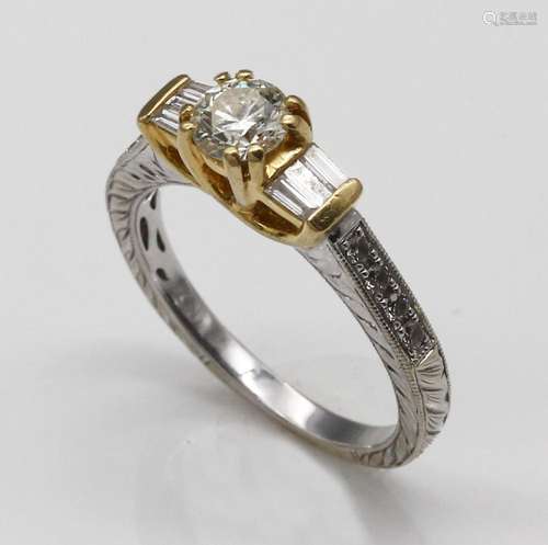 18 kt gold diamond-ring,