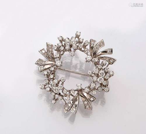 18 kt gold diamond-brooch