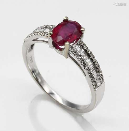 18 kt gold ruby-diamond-ring