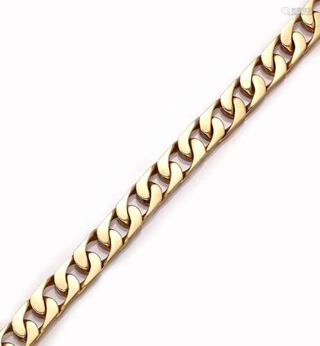 14 kt gold flat curb bracelet