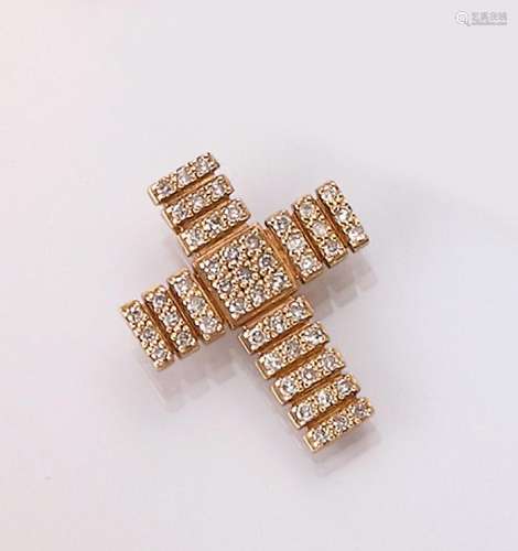 14 kt gold diamond-crosspendant