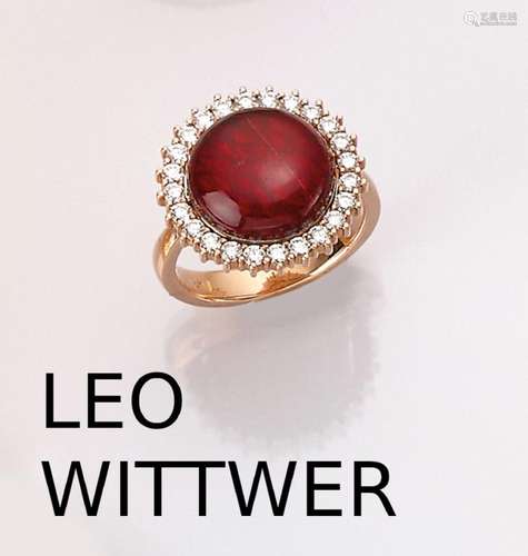 18 kt gold LEO WITTWER ring with brilliants