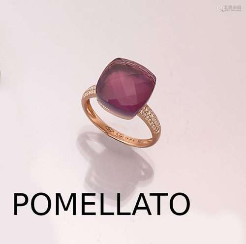 18 kt gold POMELLATO amethyst-brilliant-ring