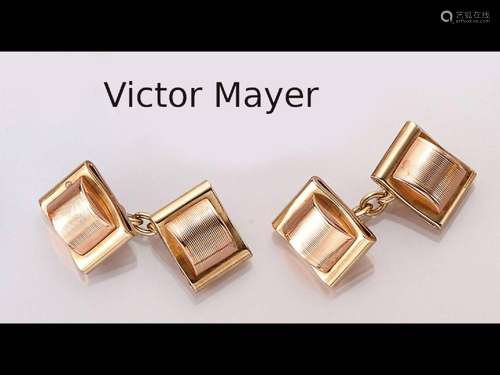 Pair of 14 kt gold VICTOR MAYER cufflinks