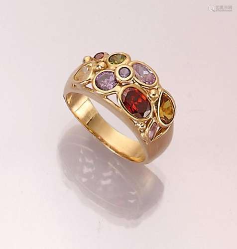 18 kt gold coloured stone-ring