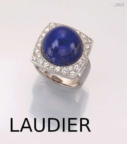 18 kt gold LAUDIER lapis lazuli-brilliant-ring