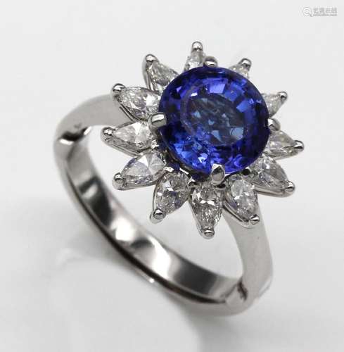 18 kt gold tanzanite-diamond-ring,