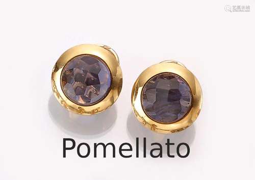 Pair of 18 kt gold POMELLATO earrings with amethysts