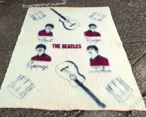A 1960`s Beatles blanket. 156 x 192 cm.