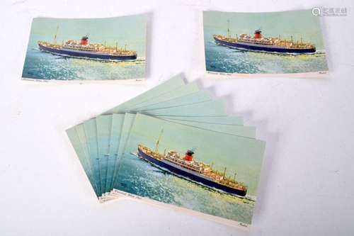 A collection of vintage Cunard White star line postcards dep...