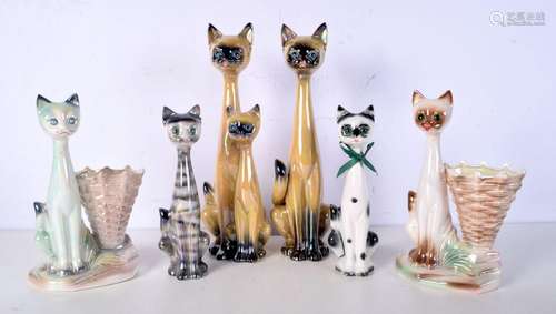 A collection of Dutch Jema ceramic ware cats. Largest 38cm (...