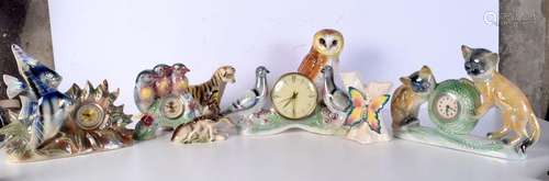 A collection of Dutch Jema ceramic animal and bird clocks to...