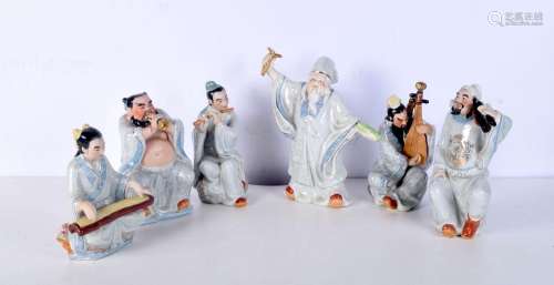 A collection of Chinese Sancai glazed figures of musicians. ...