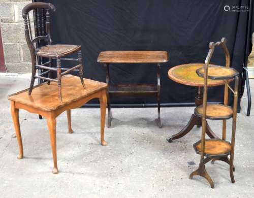 A collection of late 20th Century furniture including a fold...