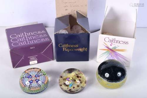A collection of Caithness paperweights 8 x 7 cm (3)