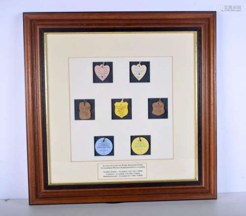 A framed collection of Irish Republic racecourse badges, 200...