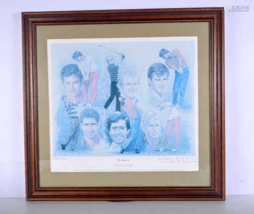 A framed limited edition artist proof print of six golfing M...