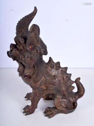 A large bronze figure of a beast. 27 x 17cm.