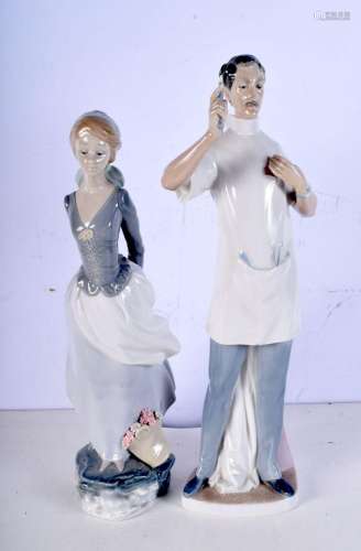 A large Lladro figure of a dentist together with a Lladro fi...