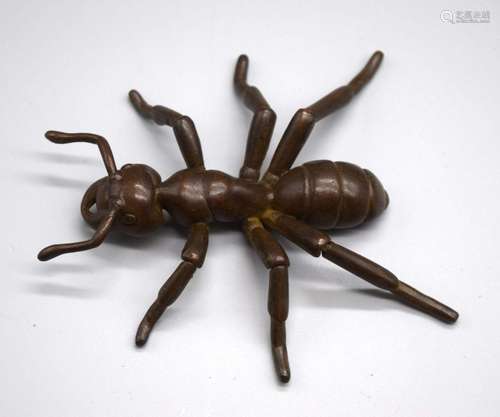 A Japanese bronze reticulated ant 11 cm.