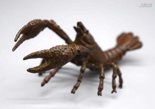 A Japanese bronze Crayfish10 cm.