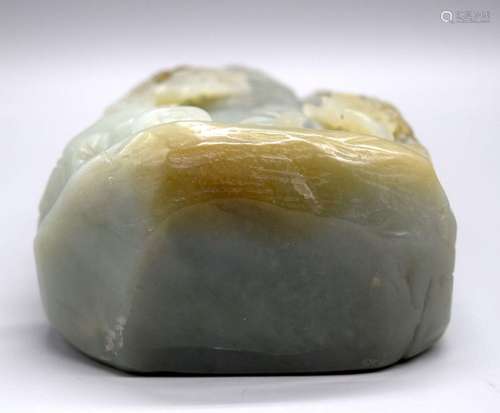 A Chinese carved hardstone boulder in the form of fruiting p...