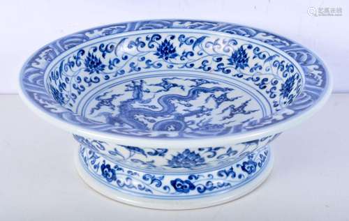 A Chinese Porcelain blue and white bowl decorated with lotus...